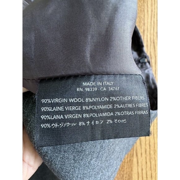 Prada Made In Italy Wool Skirt  Front Slit Side Zip Gray Career Size 44 Waist 30 - Picture 9 of 11